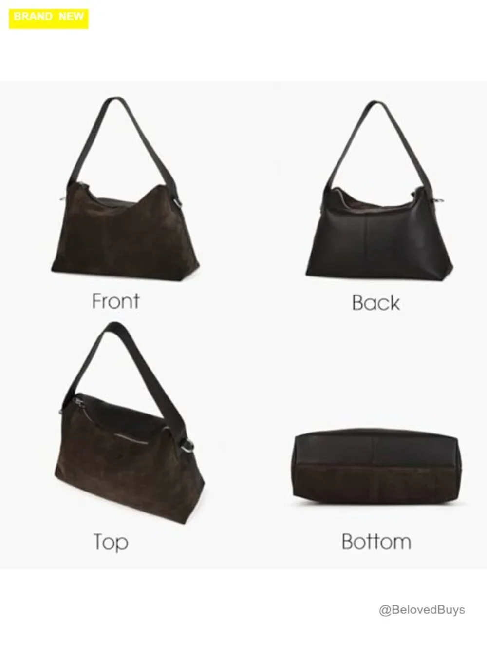 Suede Leather Crossbody Bag with Adjustable Wide Strap Tote Handbag